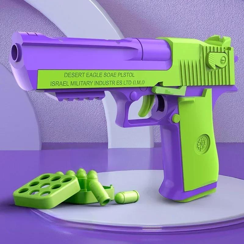 Eagle Gun Toy – Desert Eagle 1911 Pistol Revolver Launcher with Continuous Shell Throwing Action for Endless Fun
