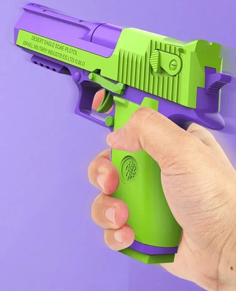 Eagle Gun Toy – Desert Eagle 1911 Pistol Revolver Launcher with Continuous Shell Throwing Action for Endless Fun