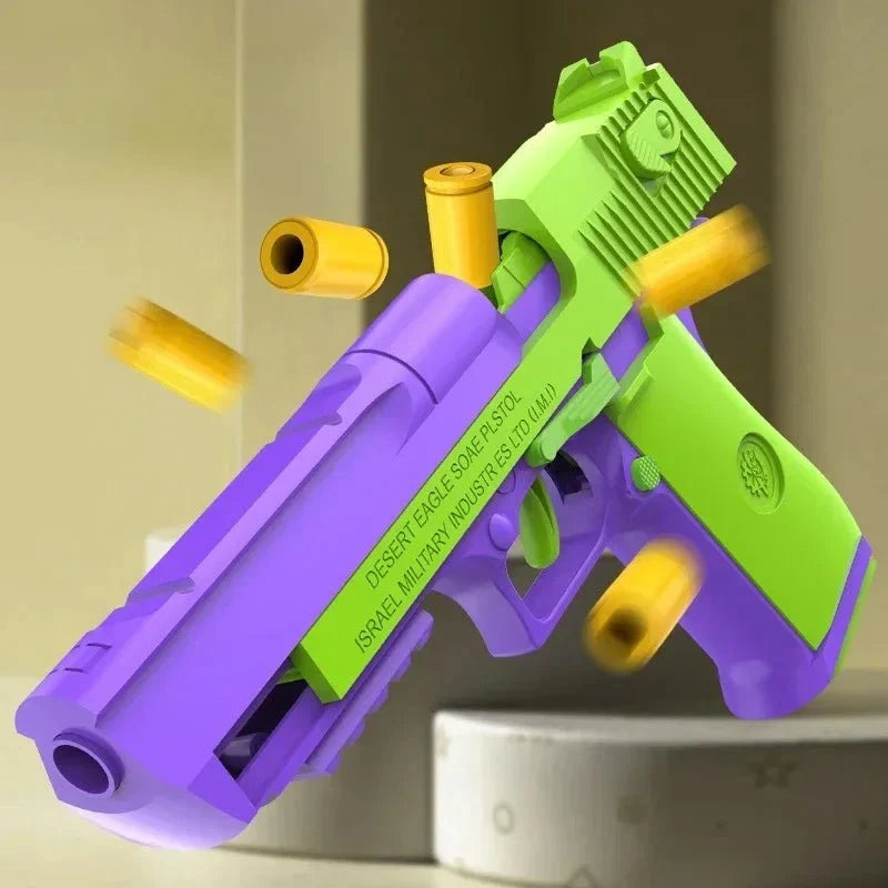 Eagle Gun Toy – Desert Eagle 1911 Pistol Revolver Launcher with Continuous Shell Throwing Action for Endless Fun