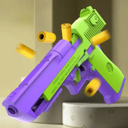 Eagle Gun Toy – Desert Eagle 1911 Pistol Revolver Launcher with Continuous Shell Throwing Action for Endless Fun