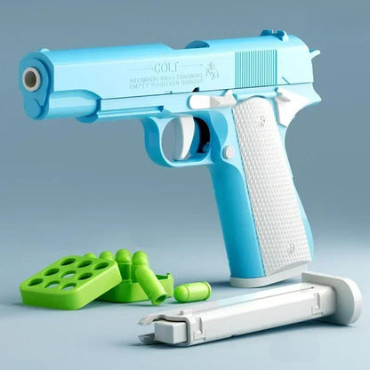 Eagle Gun Toy – Desert Eagle 1911 Pistol Revolver Launcher with Continuous Shell Throwing Action for Endless Fun
