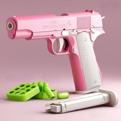 Eagle Gun Toy – Desert Eagle 1911 Pistol Revolver Launcher with Continuous Shell Throwing Action for Endless Fun