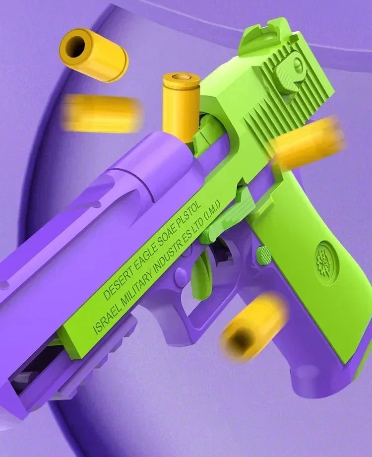 Eagle Gun Toy – Desert Eagle 1911 Pistol Revolver Launcher with Continuous Shell Throwing Action for Endless Fun