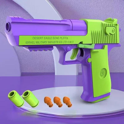 Eagle Gun Toy – Desert Eagle 1911 Pistol Revolver Launcher with Continuous Shell Throwing Action for Endless Fun