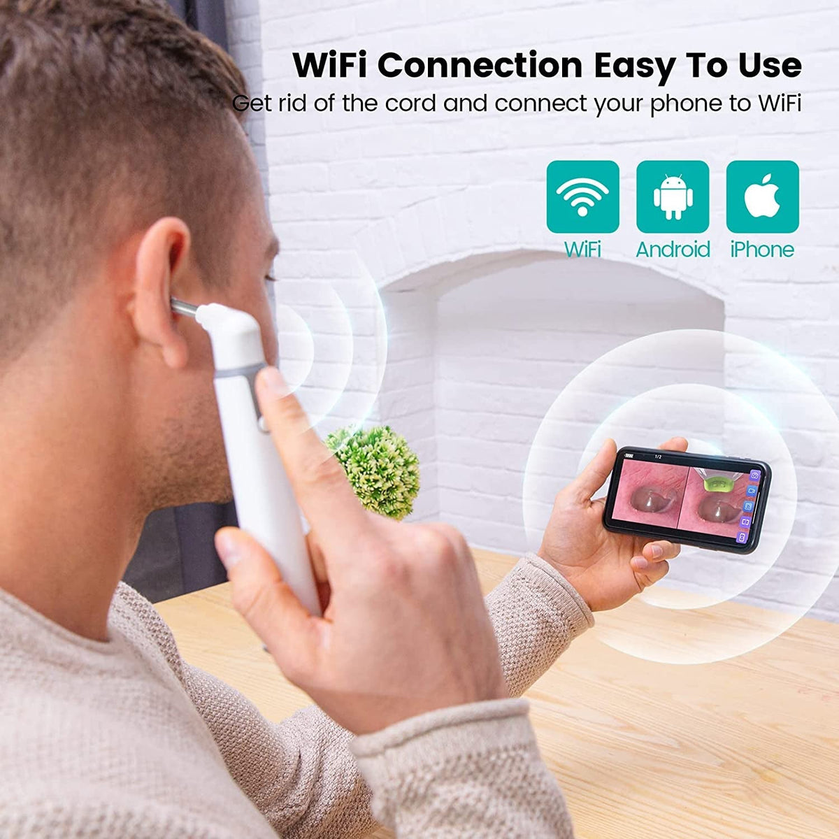 Ear Camera Endoscope 3.9mm - Digital Ear Inspector Compatible with Android and iPhone