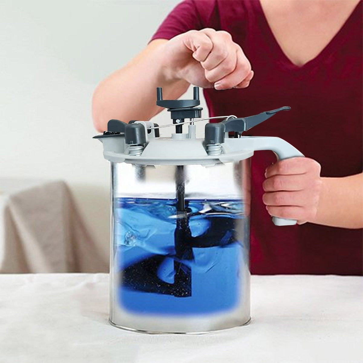 Easy Mix and Pour Paint Can Cover - Multifunctional Paint Mixer, Design Solvents Mixing Tool