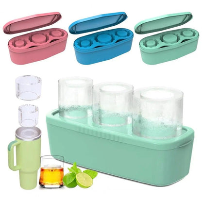 Easy-Release Three-Compartment Ice Tray - Efficient and Stylish