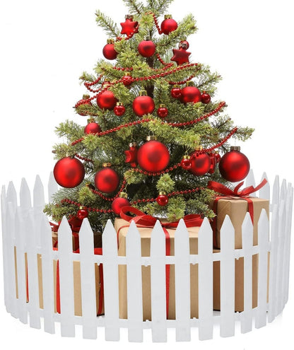 Christmas Tree Fence - Christmas White Fence for Home Decor Easy to Assemble
