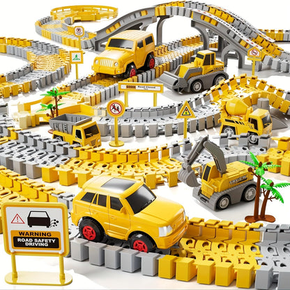 Race Track Construction Toy Set – 236pcs Building Playset for Boys Ages 3–7, Creative Gift for Toddlers and Kids
