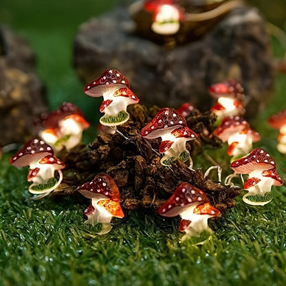 Mushroom Copper Wire String Lights – Enchanting LED Decorative Holiday Lights for Easter, Christmas, and Cozy Seasonal Home Ambience