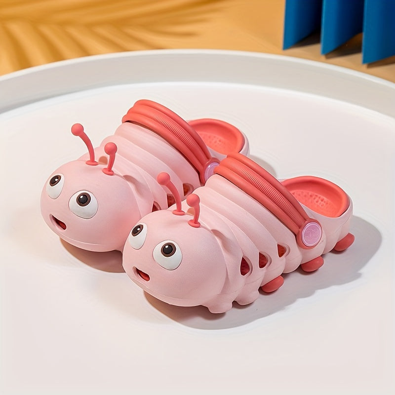 Kids Hollow Out Caterpillar Design Slippers – Soft, Lightweight, Non-Slip EVA Slippers for Indoor and Outdoor Play, Travel, and Everyday Adventures