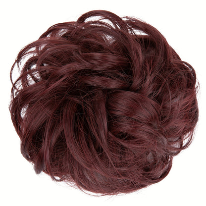 Messy Curly Hair Bun Extension – Voluminous Synthetic Elastic Chignon Scrunchie for Effortless Updo, Instant Volume & Natural-Looking Glam Hairpiece for Women