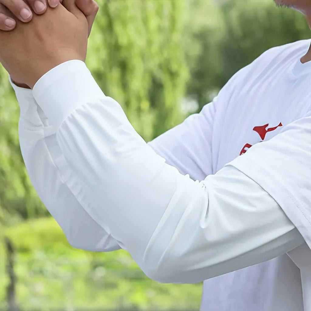 UV Protection Cooling Arm Sleeves – Half-Finger Design, Sweat-Wicking Fabric for Outdoor Sports & Running