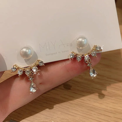Crystal Star Tassel Dangle Earrings – Elegant Drop Jewelry with Micro-Set Sparkle for Glamorous Parties & Gifts