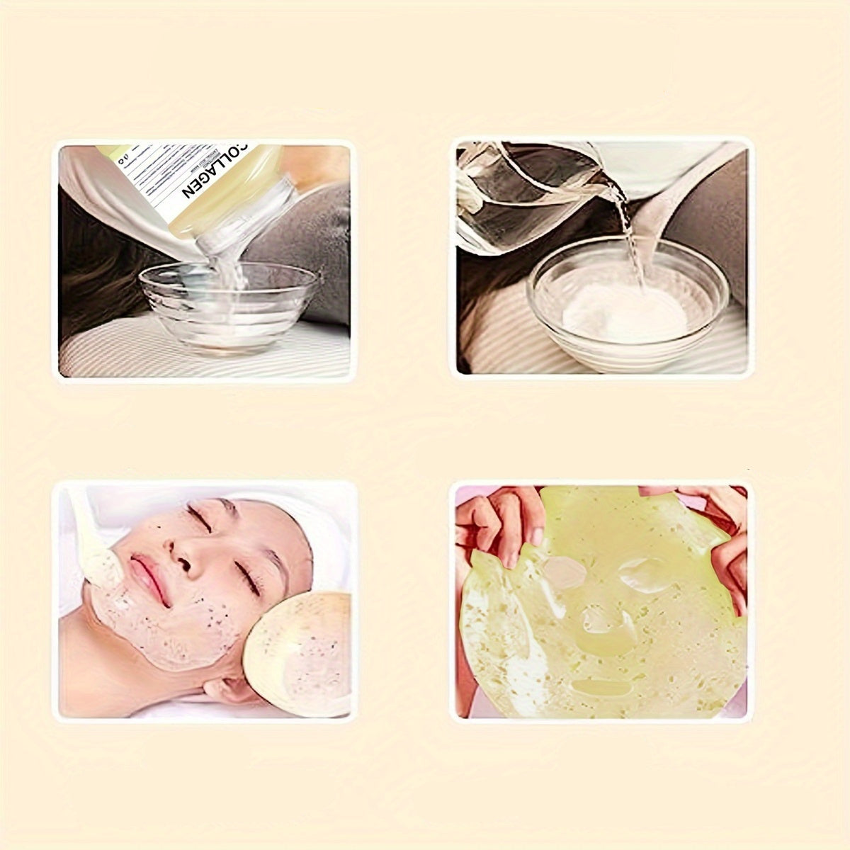 Collagen Facial Mask Powder – Hydrating Soft Film Facial Treatment with Hyaluronic Acid for Firming Skin Care