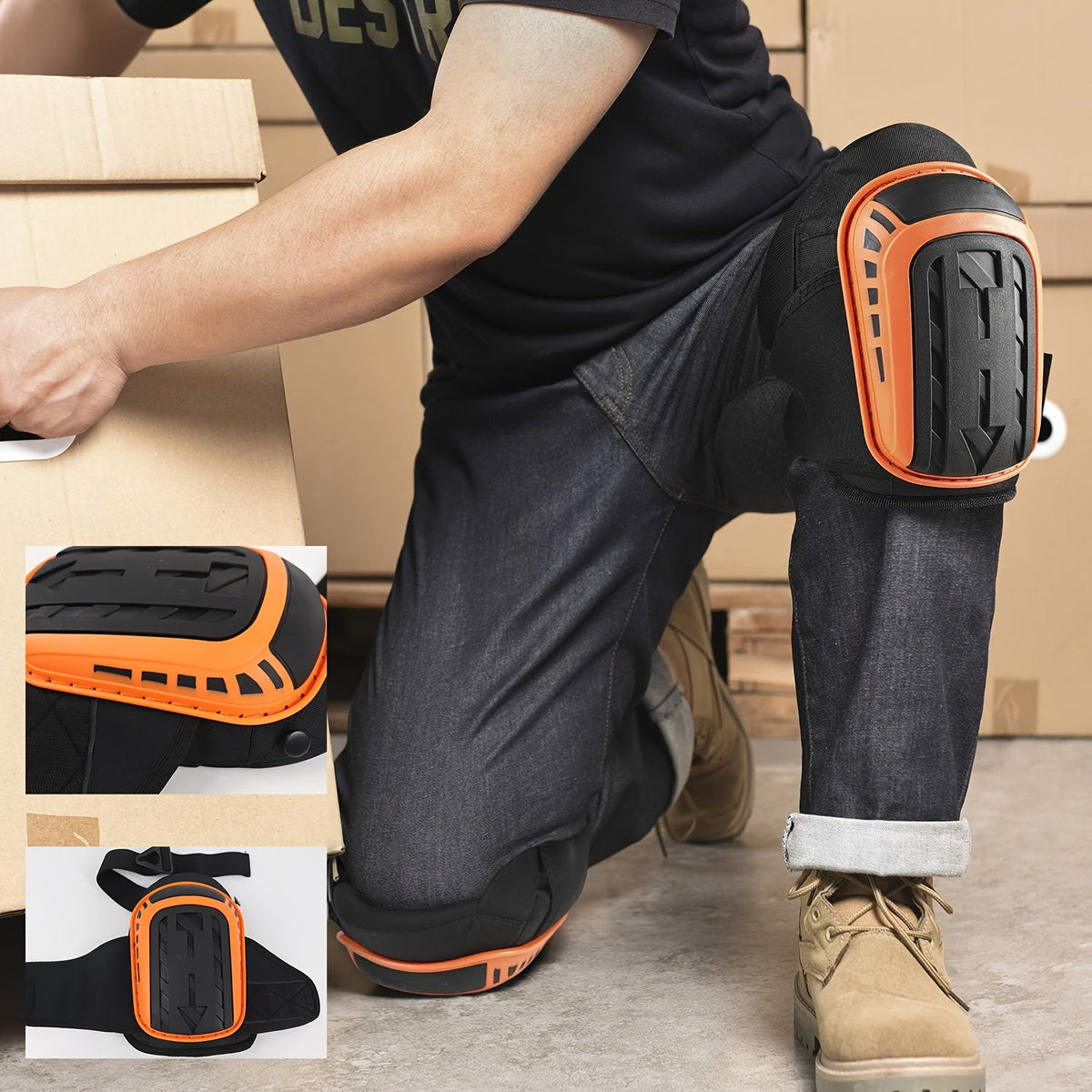 Heavy Duty Thick Foam Knee Pads – Professional Work Pads with Soft Gel Cushion, Durable Construction, Maximum Comfort, and Knee Protection for Construction, Flooring, or Gardening Jobs