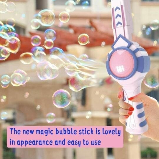 Elastic Smog Bubble Maker - Automatic Magic Smoke Bubble Blower Machine for Kids Bubble Wand with Bubble Water for Parties, Wedding, Indoor and Outdoor