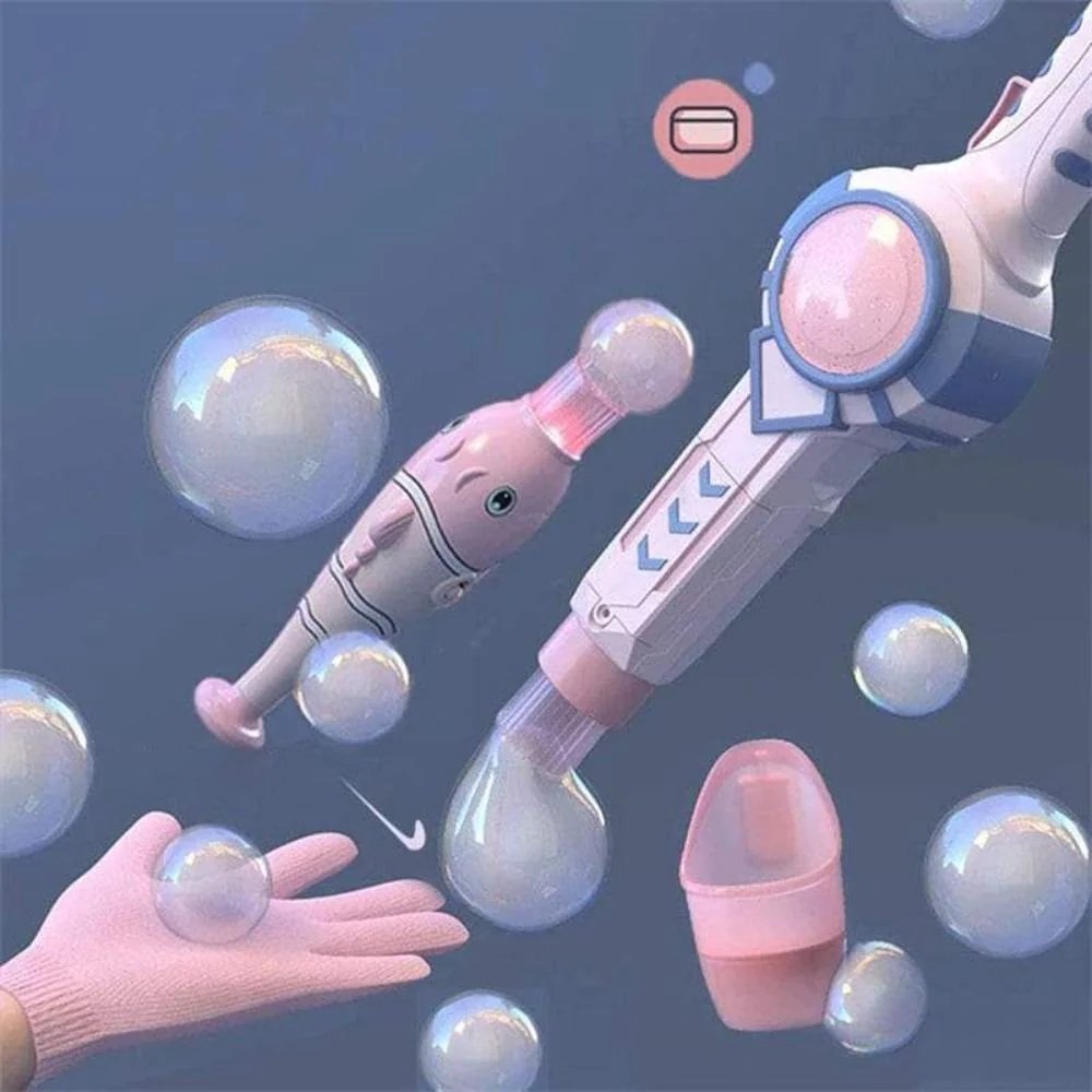 Elastic Smog Bubble Maker - Automatic Magic Smoke Bubble Blower Machine for Kids Bubble Wand with Bubble Water for Parties, Wedding, Indoor and Outdoor