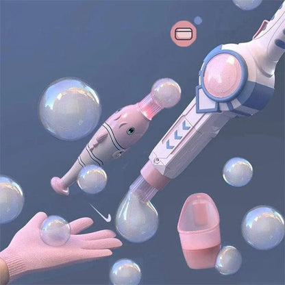 Elastic Smog Bubble Maker - Automatic Magic Smoke Bubble Blower Machine for Kids Bubble Wand with Bubble Water for Parties, Wedding, Indoor and Outdoor