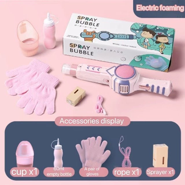 Elastic Smog Bubble Maker - Automatic Magic Smoke Bubble Blower Machine for Kids Bubble Wand with Bubble Water for Parties, Wedding, Indoor and Outdoor