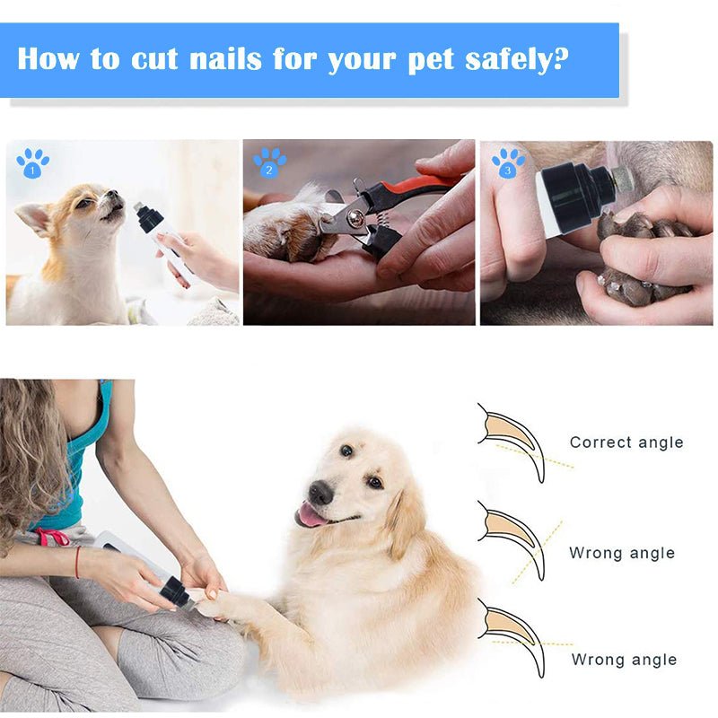 Electric Dog Cat Nail Clippers, Quiet Trimmer Grinder for Small Large Cats Dogs Breed