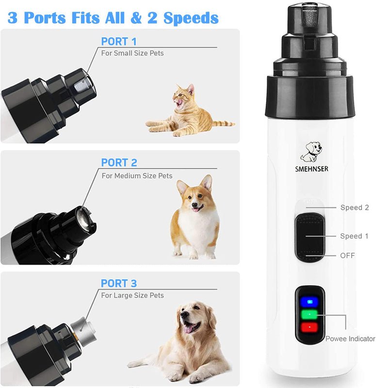 Electric Dog Cat Nail Clippers, Quiet Trimmer Grinder for Small Large Cats Dogs Breed