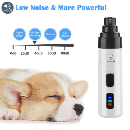 Electric Dog Cat Nail Clippers, Quiet Trimmer Grinder for Small Large Cats Dogs Breed