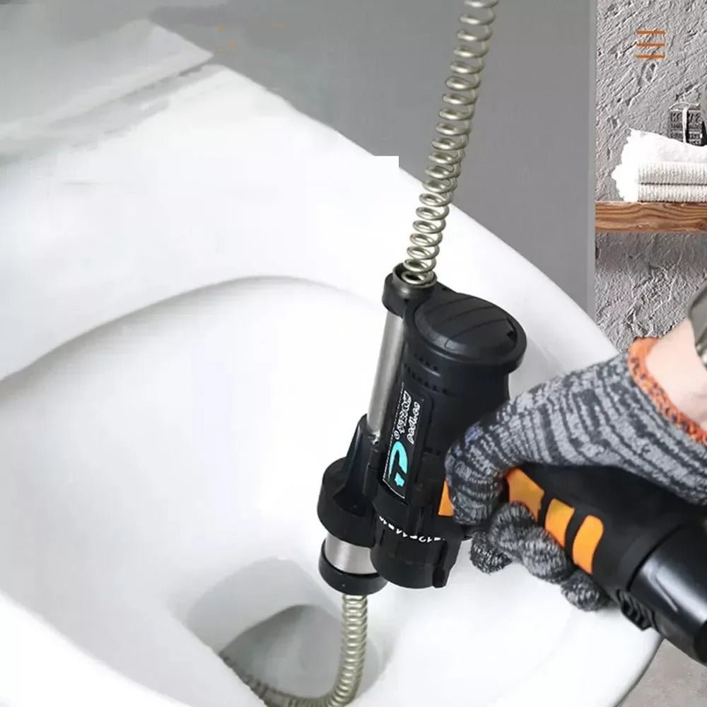 Cordless Drain Auger - 12V Battery Power Drain Snake with 5 ft Steel Cable, for Toilets, Sinks, Tubs and Showers