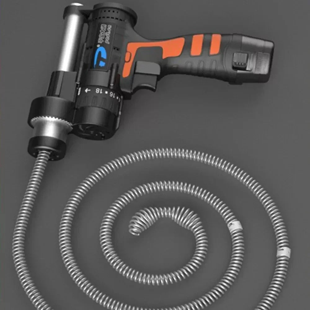 Cordless Drain Auger - 12V Battery Power Drain Snake with 5 ft Steel Cable, for Toilets, Sinks, Tubs and Showers