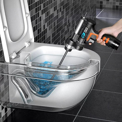 Cordless Drain Auger - 12V Battery Power Drain Snake with 5 ft Steel Cable, for Toilets, Sinks, Tubs and Showers