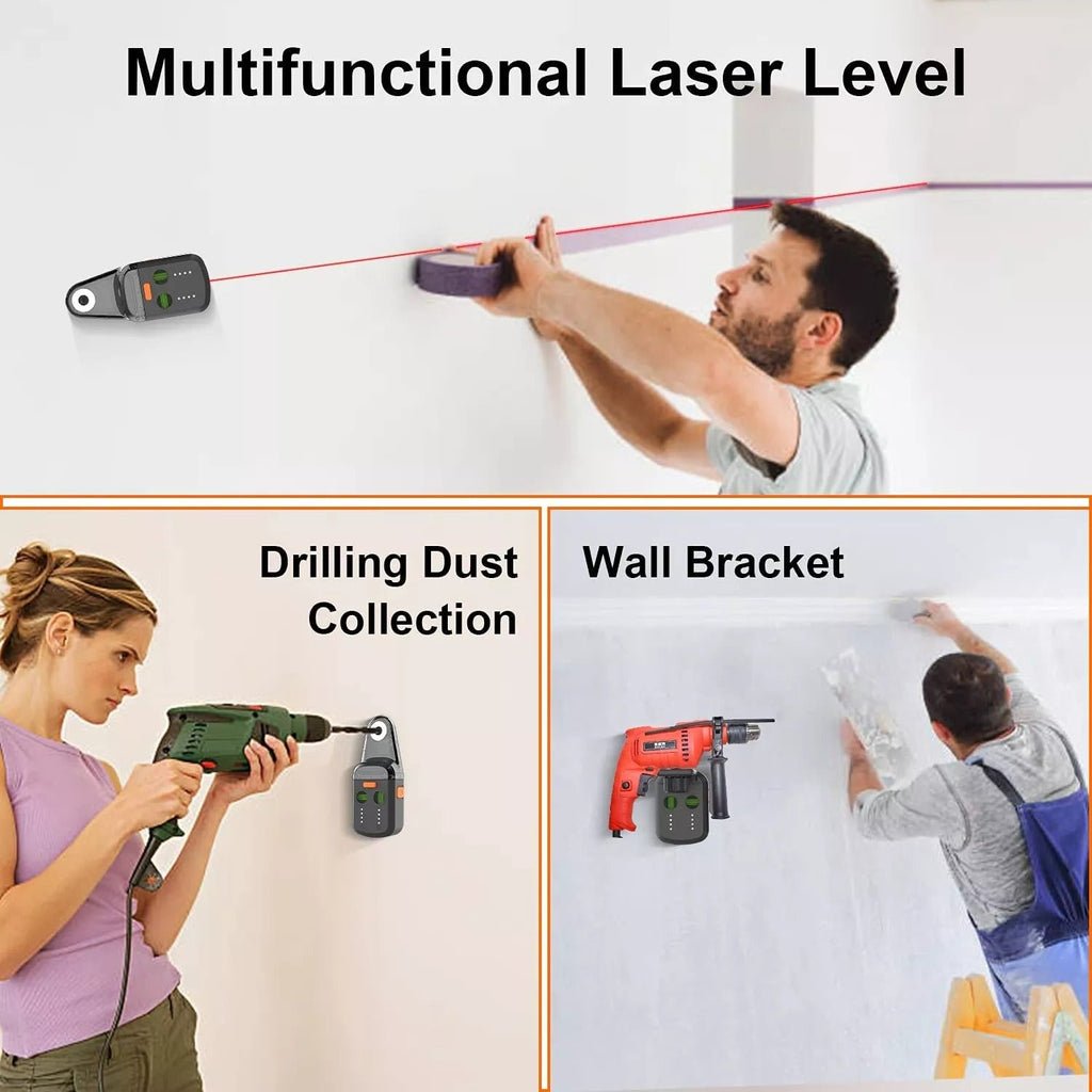 Electric Drill Dust Collector with Laser Level - Electric Suction Vacuum Drill Dust Collector for Hammer Screwdriver