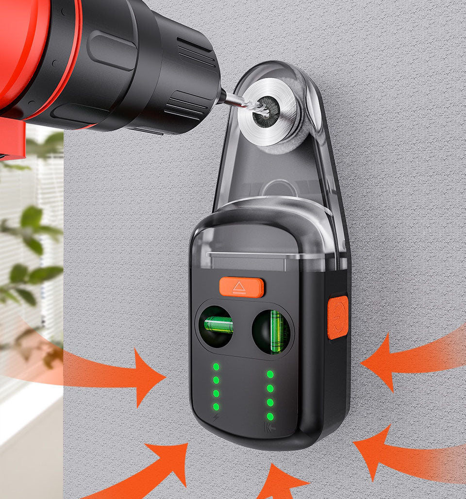 Electric Drill Dust Collector with Laser Level - Electric Suction Vacuum Drill Dust Collector for Hammer Screwdriver
