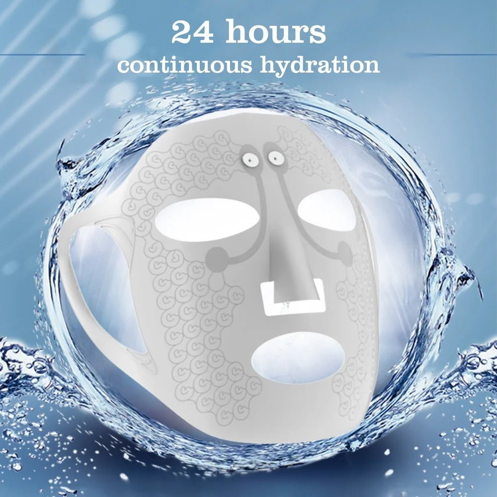 Electric Facial Massager - White Brightening Skincare Mask, Silicone Soft Electronic Facial Mask