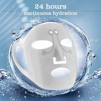 Electric Facial Massager - White Brightening Skincare Mask, Silicone Soft Electronic Facial Mask