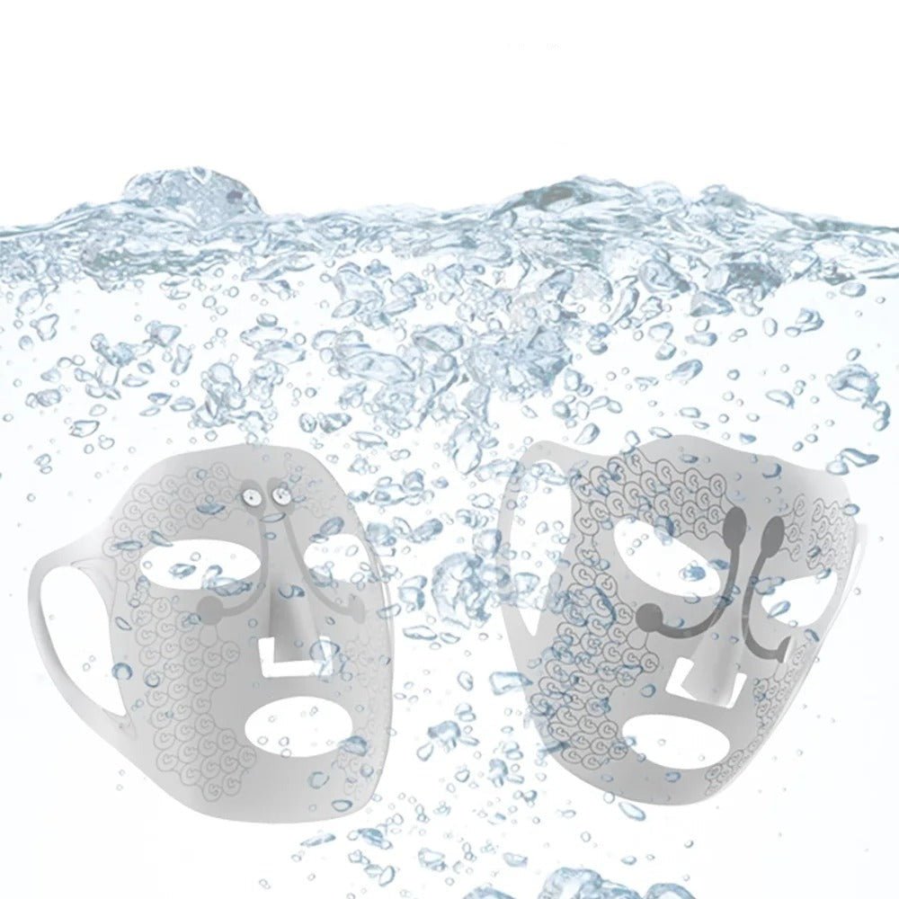 Electric Facial Massager - White Brightening Skincare Mask, Silicone Soft Electronic Facial Mask
