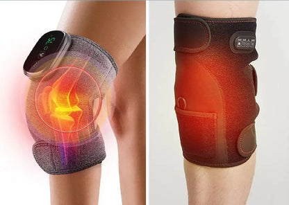 Electric Heating Knee Massager - 3 in 1 with Vibration Cordless Rechargeable Heating Knee Warmers Wrap for Shoulder Elbow