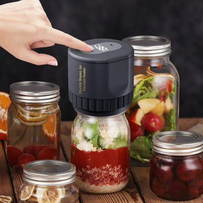Electric Mason Jar Vacuum Sealer - Cordless Mason Jar Sealer Kit for Wide-Mouth and Regular-Mouth for Food Storage