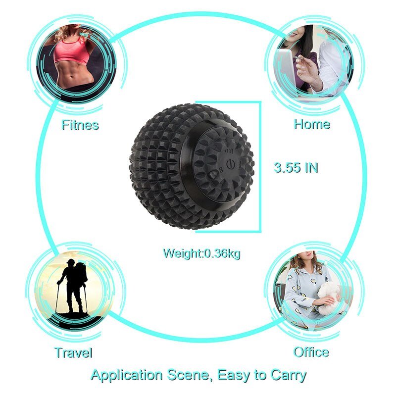 Electric Massage Ball- 4-Speed High-Intensity Fitness Yoga Massage Roller