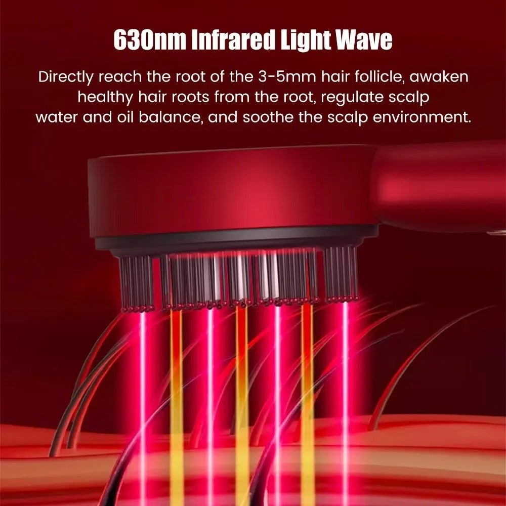 Electric Massage Red Light Therapy Comb - Red Light Scalp Therapy