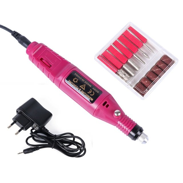 Electric Nail Drill Set - Corded Manicure & Pedicure File with 6 Bits and 6 Sanding Bands