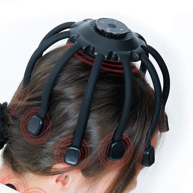 Electric Octopus Claw Scalp Massager - Hands Free Therapeutic Head Scratcher Relief Hair Stimulation Rechargeable Stress Relief