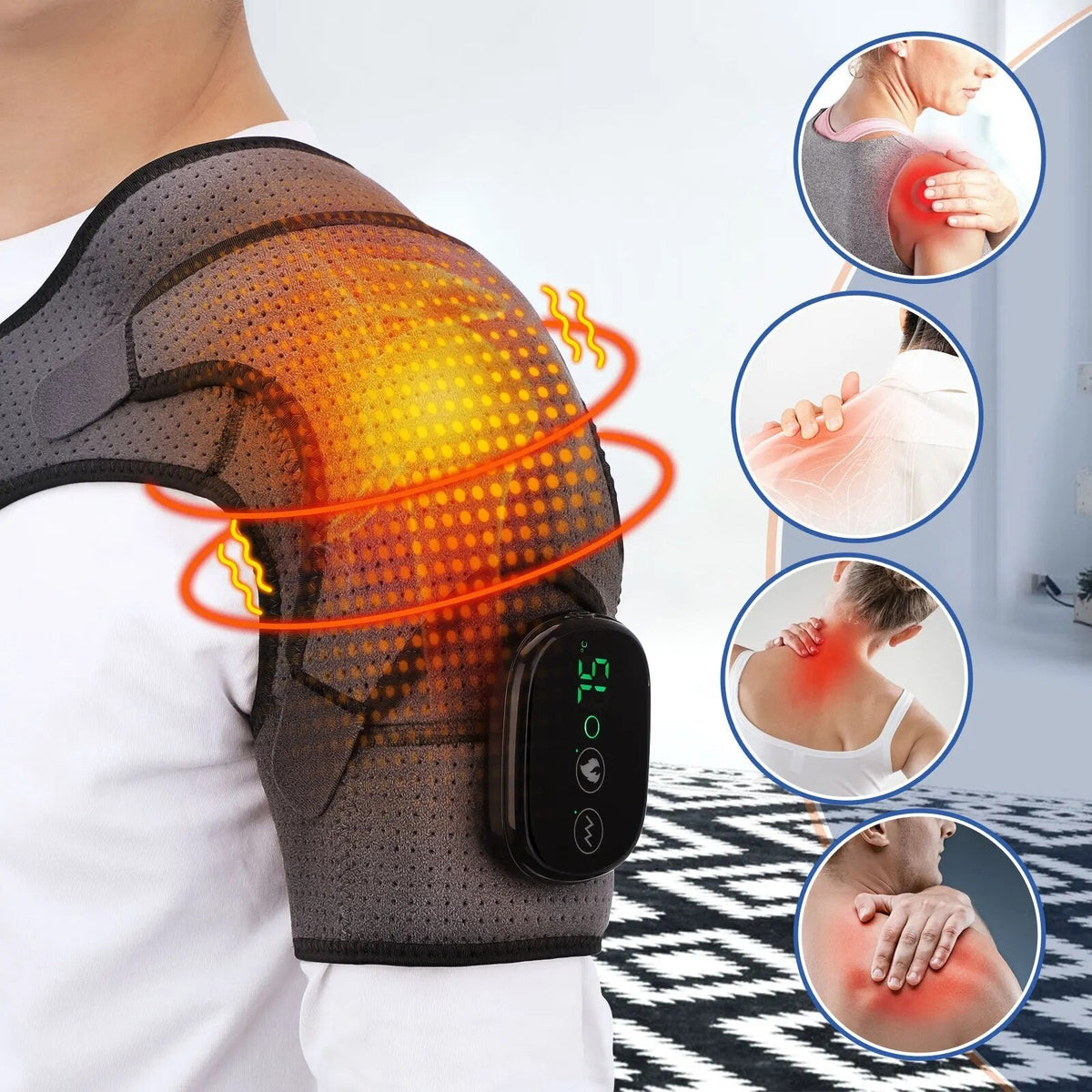 Electric Shoulder Massager Heating Pad - Shoulder Pad Shoulder Support Belt Joint, Arthritis, Pain Relief and Physiotherapy
