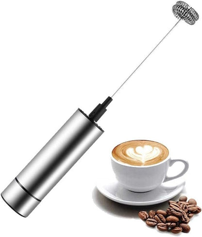 Electric Stainless Frother - Handheld Electric Mixer Foam Whisk Maker for Milk and Coffee