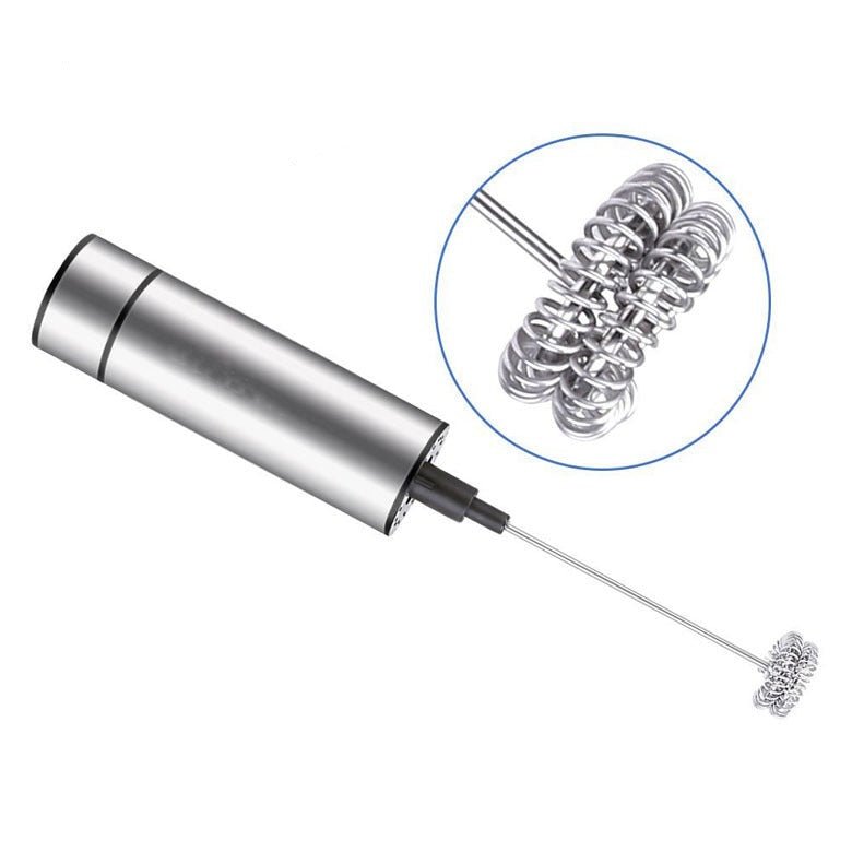 Electric Stainless Frother - Handheld Electric Mixer Foam Whisk Maker for Milk and Coffee