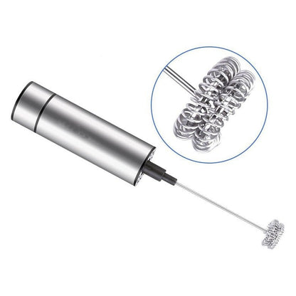 Electric Stainless Frother - Handheld Electric Mixer Foam Whisk Maker for Milk and Coffee
