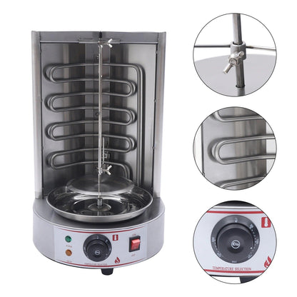 Electric Vertical Broiler - Countertop Shawarma, Gyro & Kebab Machine, Stainless Steel Rotisserie
