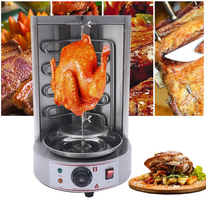 Electric Vertical Broiler - Countertop Shawarma, Gyro & Kebab Machine, Stainless Steel Rotisserie