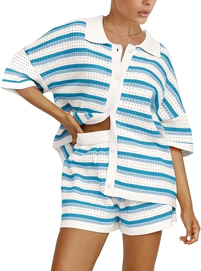 Elegant Lapel Half-Sleeve Top and High-Waist Shorts Set - Loose Casual Single-Breasted Outfit