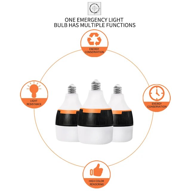 Emergency Bulb 8000K  - LED Detachable No Stroboscopic Household Energy Saving Camping Light