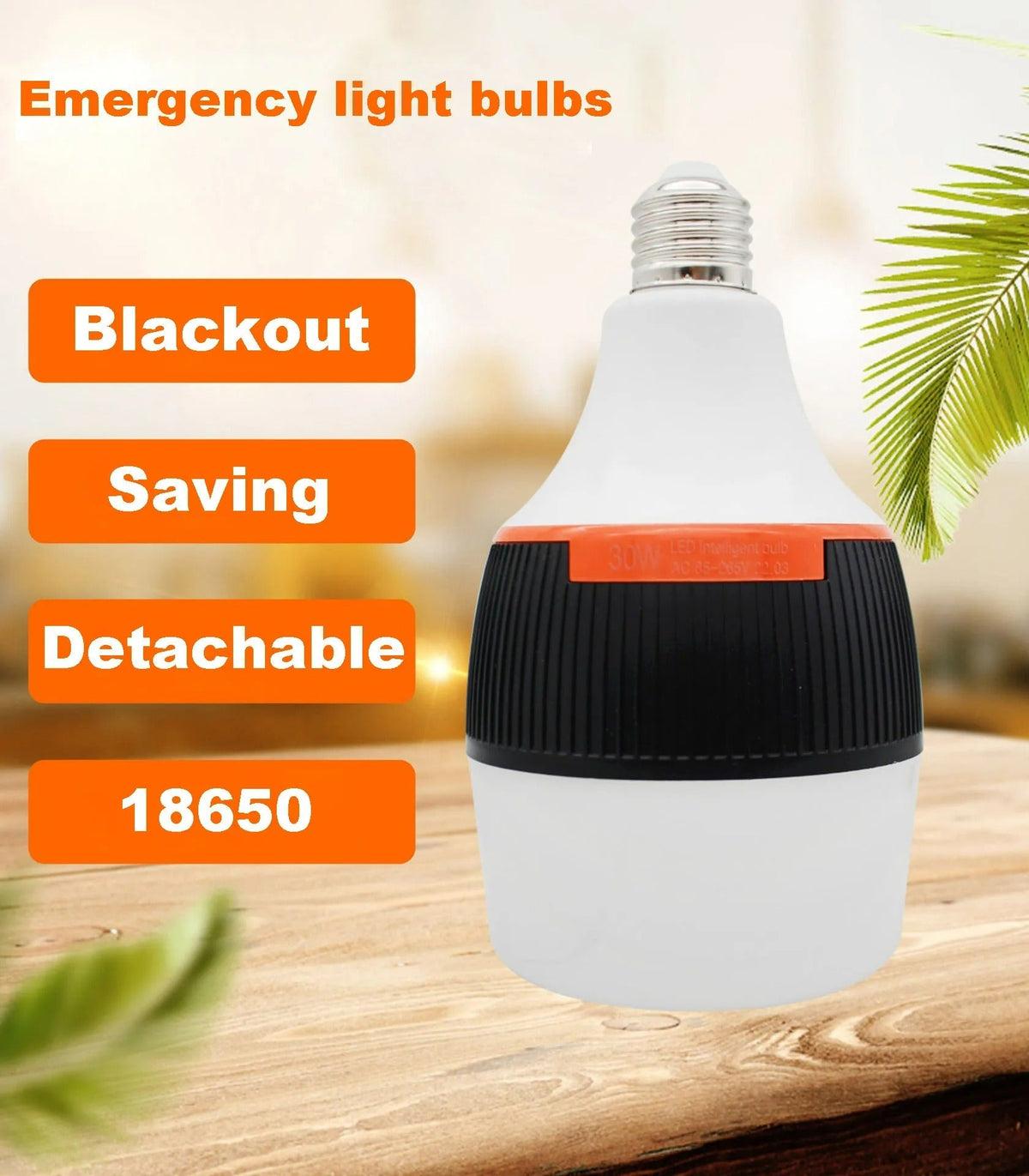 Emergency Bulb 8000K  - LED Detachable No Stroboscopic Household Energy Saving Camping Light